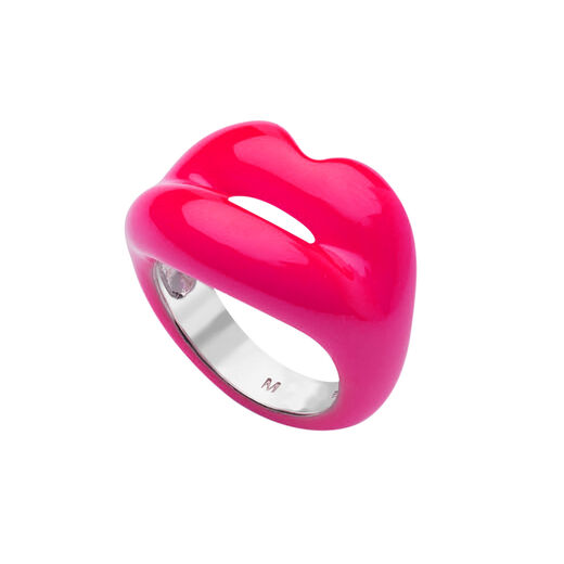 Neon pink Hotlips ring by Solange