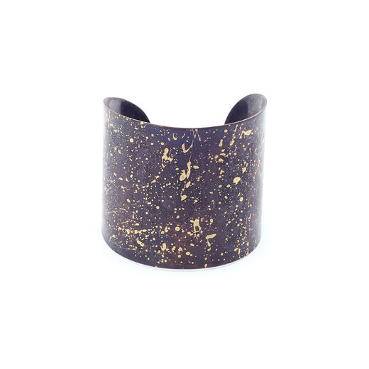 Black speck brass cuff by Sibilia