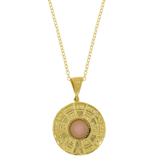 Rose quartz zodiac pendant necklace by Ottoman Hands