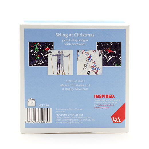 V&A Christmas Cards - Skiing at Christmas (pack of 20 - 4 designs)