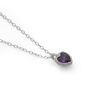 Amethyst heart silver necklace by Jo Cooper