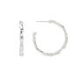 Sterling silver molten hoop earrings