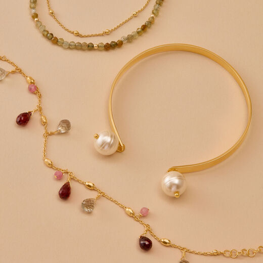 Faux pearl bangle by Fotini Liami