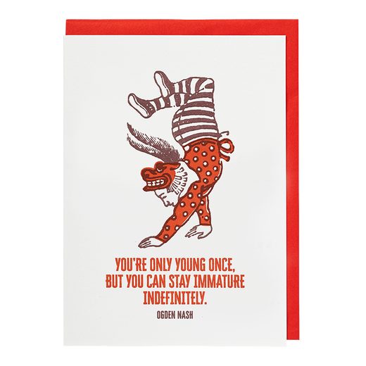 You're only young once greeting card
