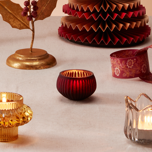 Frosted plum tealight holder