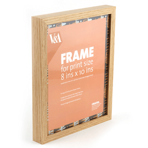 V&A oak box picture frame - 10x8 inches