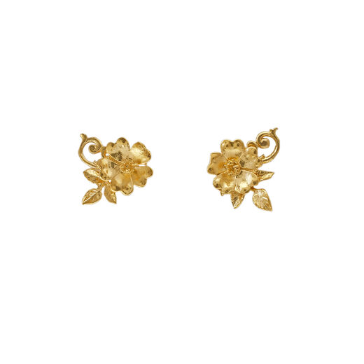 Ornate rose stud earrings by Alex Monroe
