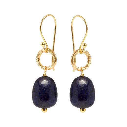 Blue quartz Gita hook earrings by Mirabelle
