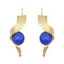 Blue stone swirl hook earrings by Fo.Be