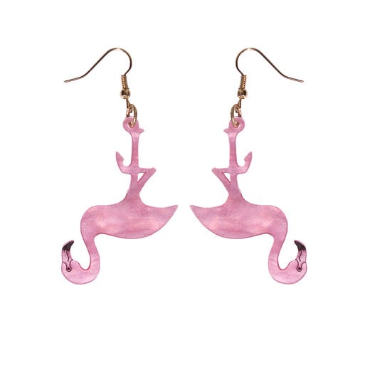 Flamingo hook earrings by Tatty Devine