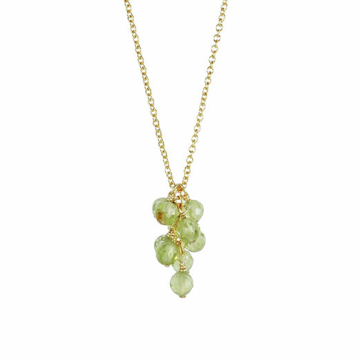 Peridot cluster pendant necklace by Mounir