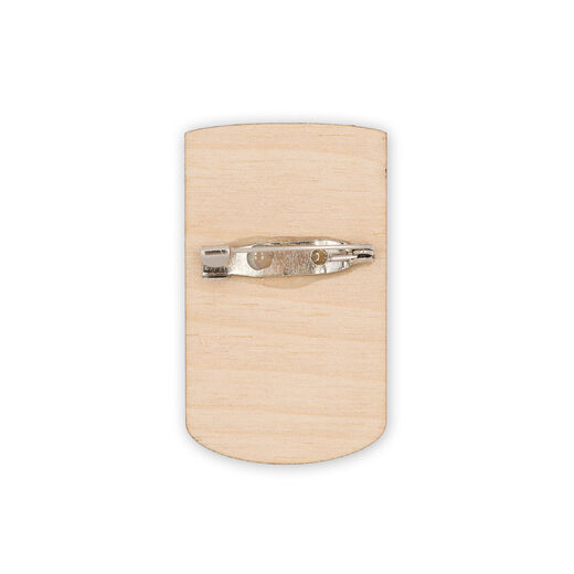 Hackney bin wooden pin badge