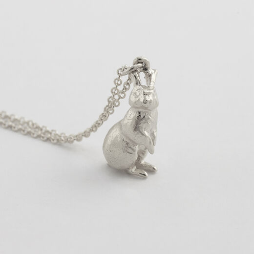 White Rabbit silver necklace by Alex Monroe