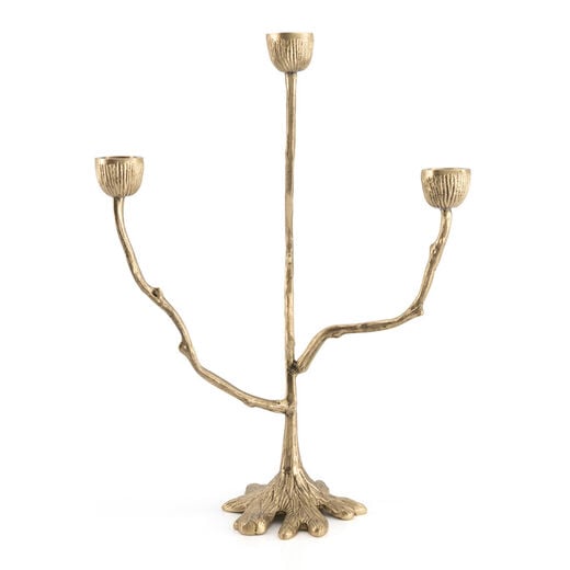 brass candelabra holder inspired by tree roots