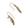 Three pearl pea pod hook earrings by Michael Michaud