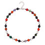 Multicoloured beads and freshwater pearl necklace