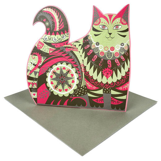 Standing cat greeting card