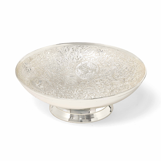 Engraved silver bowl