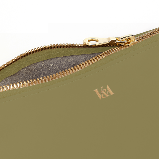 Lime leather travel pouch&nbsp;