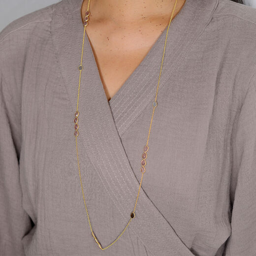 Grey stone necklace by Shan Shan