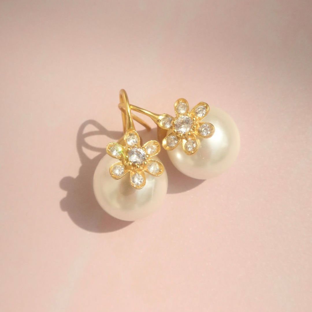 159.«2way» Shiny flower pearl ピアスイヤリング 171104-JULET-PEARL-FLOWER-