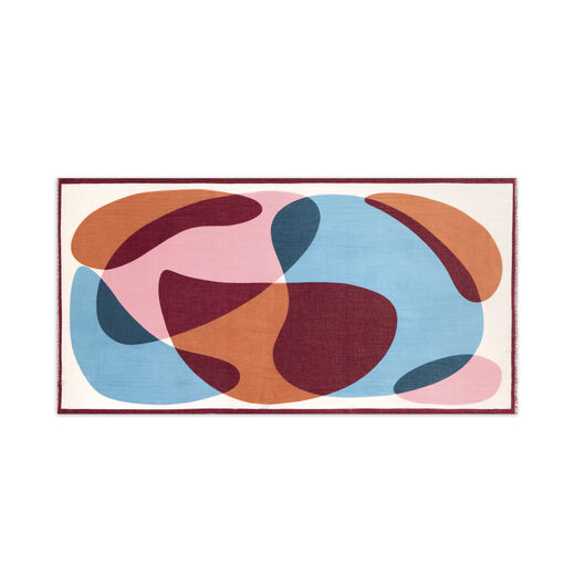 Blue and pink abstract scarf