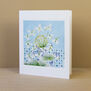 Snowdrop and lichen greeting card