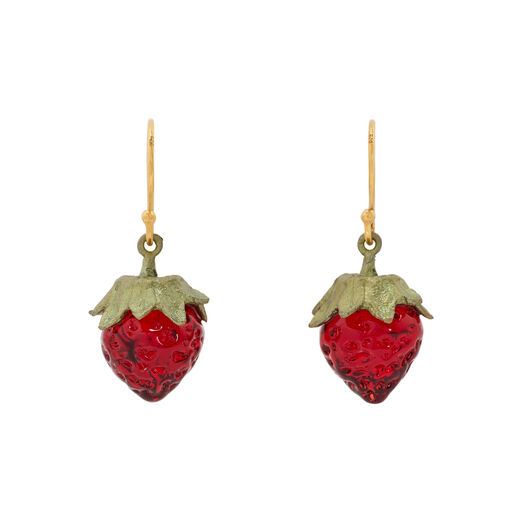 Strawberry hook earrings by Michael Michaud