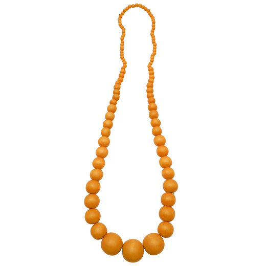 Mustard wooden bead necklace