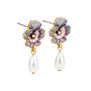 Pansy drop stud earrings by Fable England