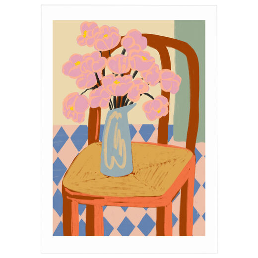 Flowers on a Chair - A4 print
