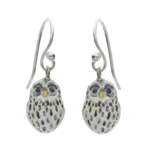 Tiny owl hook earrings by And Mary
