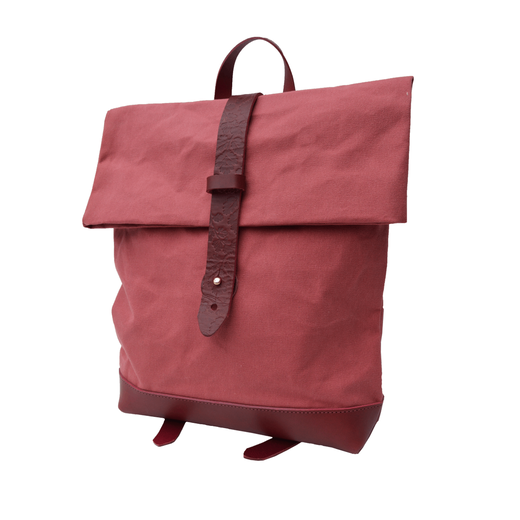 Red embossed backpack by Natthakur