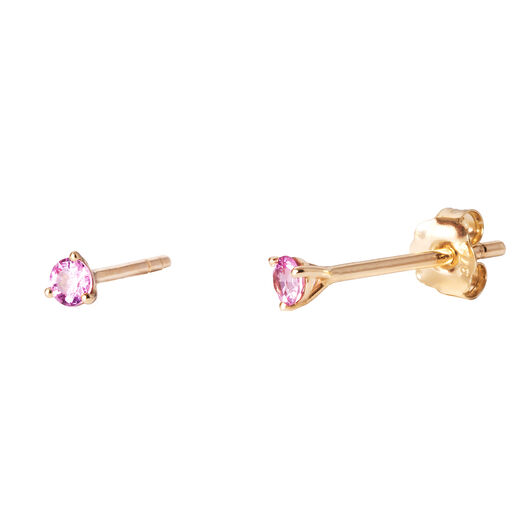 Pink sapphire 9kt gold stud earrings by Luceir