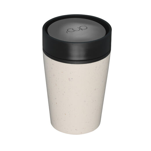 rCUP black lid reusable coffee cup