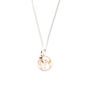 Gold shell white pearl pendant necklace by Mounir