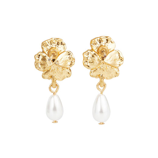 Pansy drop stud earrings by Fable England