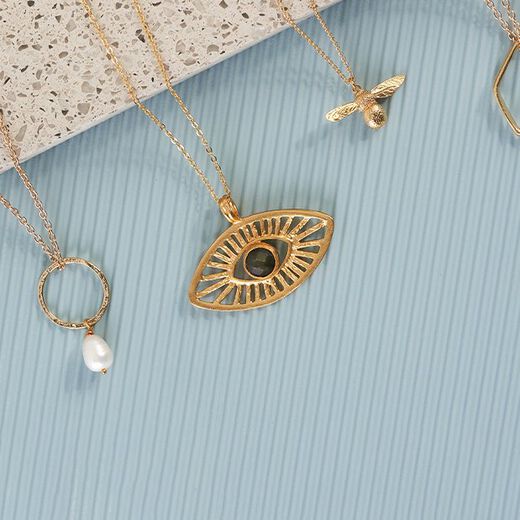 Labradorite eye pendant necklace by Ottoman Hands