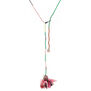 Pink silk flower necklace by Yavi