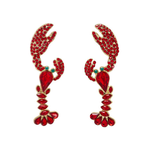 Red lobster earrings with sparkly details