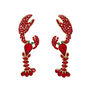 Red lobster earrings with sparkly details