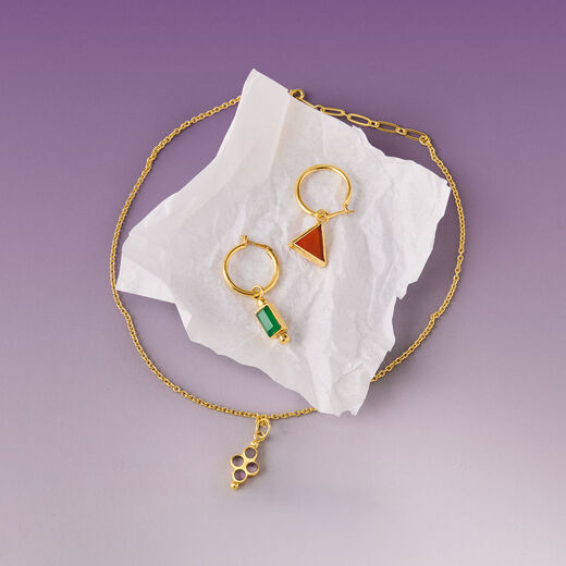 Amethyst flower pendant necklace by Turquoise Mountain