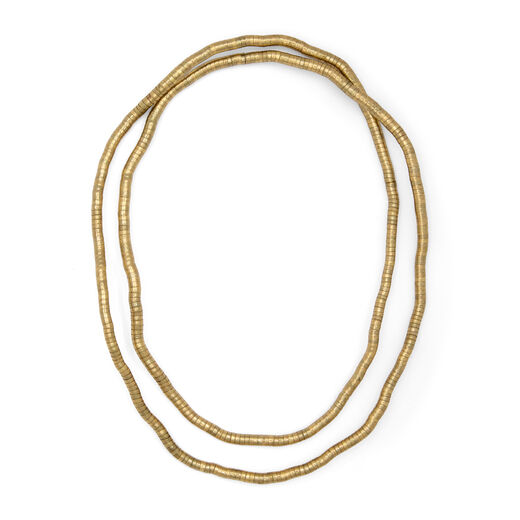Long, flexible gold-tone necklace that can be shaped or layered.