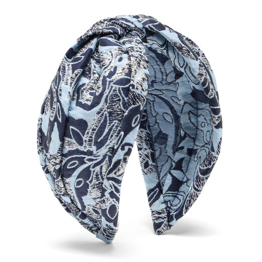 Blue metallic fabric headband