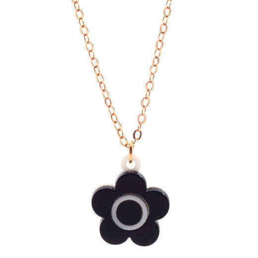 Mary Quant black daisy necklace