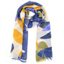 Yellow and blue leaves scarf