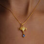 Blue cubic zirconia heart necklace by Ruby Jack
