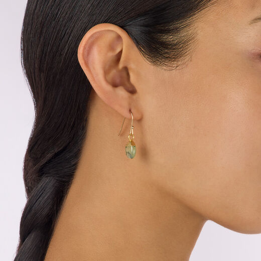Prehnite hook earrings by Mirabelle