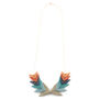 Copper and turquoise mirror beadwork necklace by Beloved Beadwork