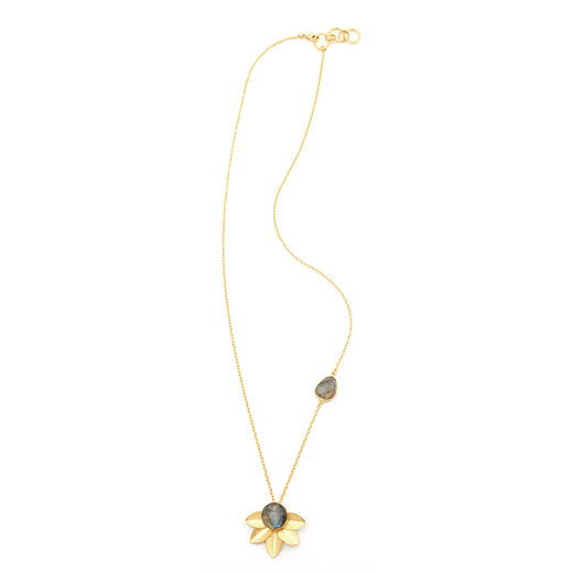 Labradorite flower pendant necklace by Mine of Design